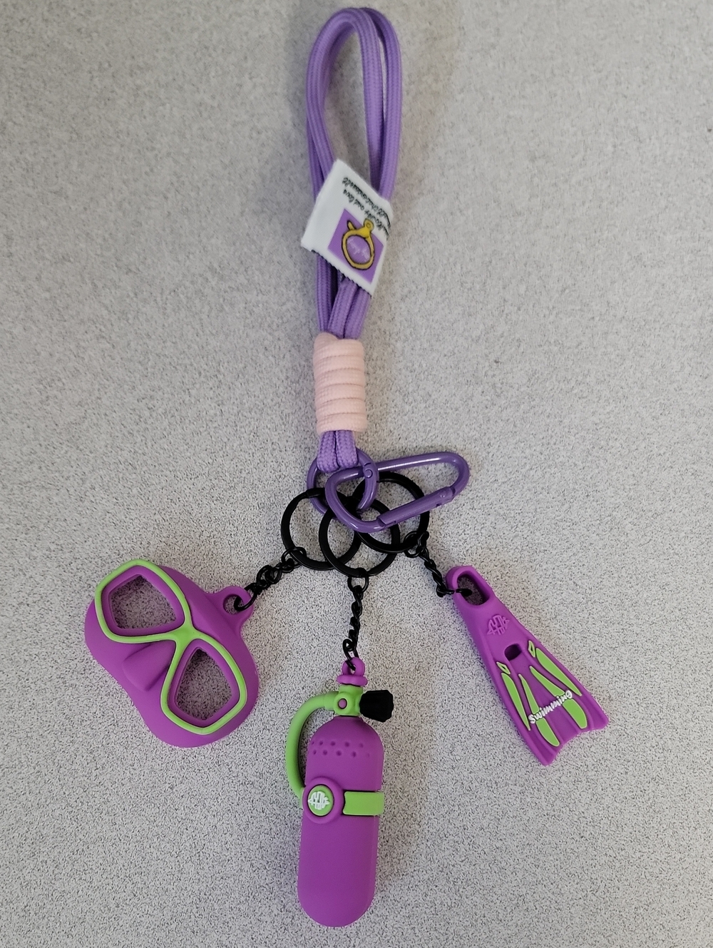 Scuba Dive Purple & Green Diving Keychain Set